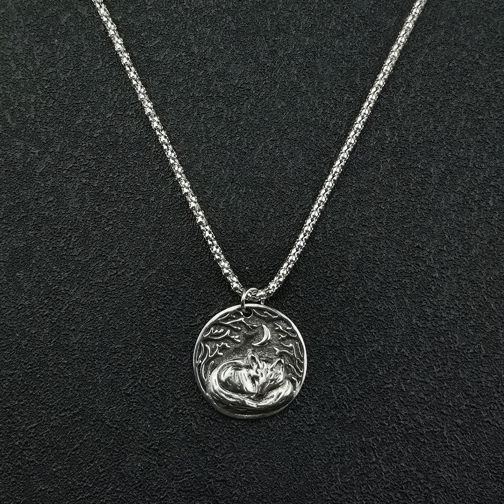 Jewelry Retro Small Animal Moon Pendant Necklace Female Cute Rabbit Bohemian Jewelry