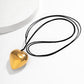 Jewelry sweet cool exaggerated heart-shaped pendant necklace simple long velvet wax thread tassel necklace female