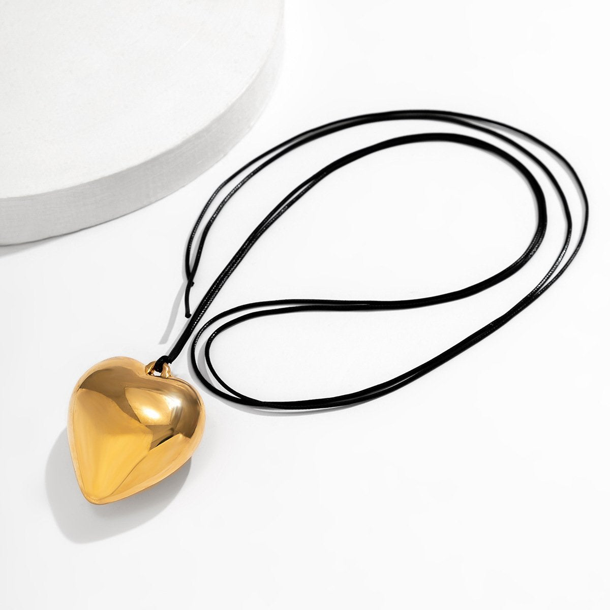 Jewelry sweet cool exaggerated heart-shaped pendant necklace simple long velvet wax thread tassel necklace female