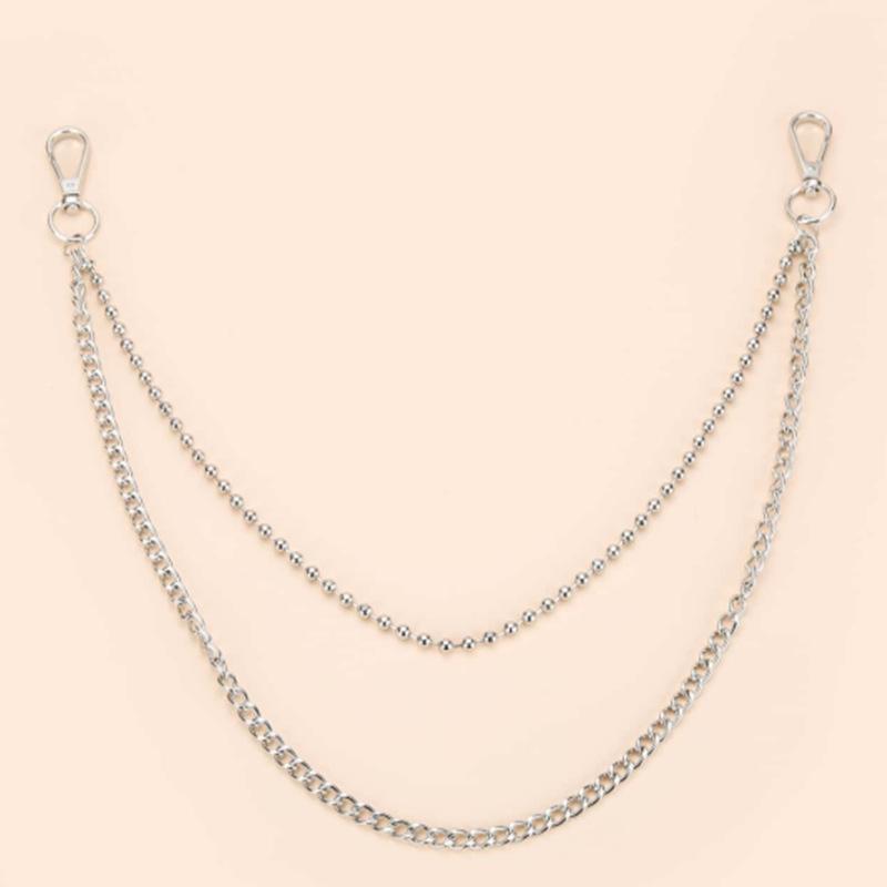 Pants chain ins net red metal iron chain pants hanging chain ornaments double-layer ball beads hip-hop pants chain men and women trend