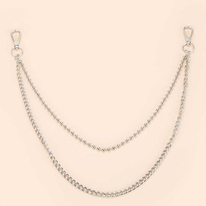 Pants chain ins net red metal iron chain pants hanging chain ornaments double-layer ball beads hip-hop pants chain men and women trend
