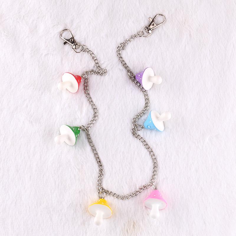 Fashion personality wild mushroom head pants chain ins temperament simple acrylic pants chain