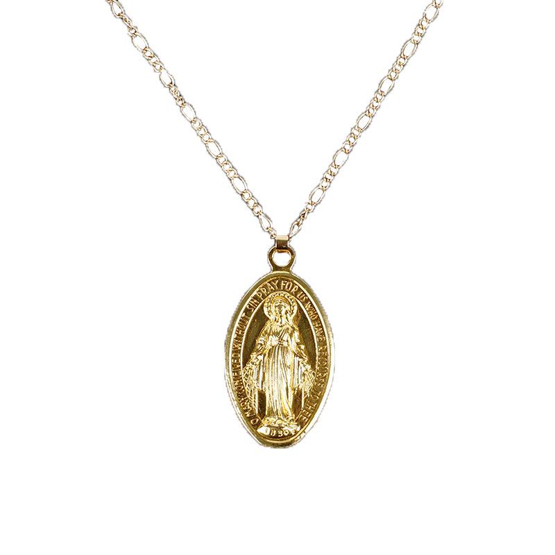 Gold Plated Our Lady Pendant Necklace Religious Accessories Jewelry Accessories