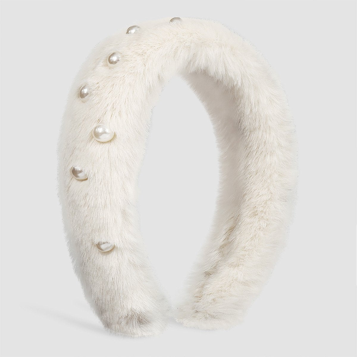 F4998 exaggerated autumn and winter plush headband women's light luxury retro cute pearl elegant geometric sweet headband