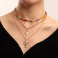 Jewelry trend multi-element color turquoise elephant nose pendant necklace female ins skull necklace