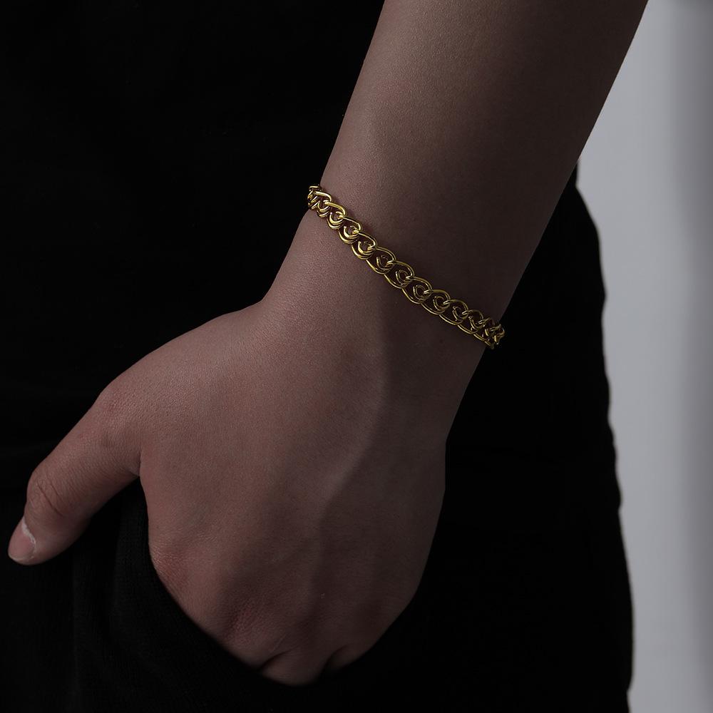 Simple and versatile thick chain men's bracelet personality single chain men's hand jewelry men