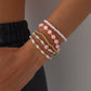 B168 Holiday Bracelet Rice Beads Resin Beaded Geometric Simple Bracelet Heart Sweet Fashion Bracelet
