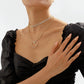 N1882 Light Luxury Sweet Geometric Love Necklace Rhinestone Claw Chain Temperament Minority Elegant Hong Kong Necklace