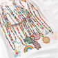 Ethnic color rice beads with acrylic pendant necklace bohemian fashion choker neck chain