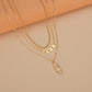 Fashion Alloy Leaf Necklace Simple Disc Clavicle Chain Necklace Ladies Accessories