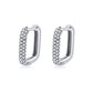High-end copper inlaid zircon square earrings ins same fashion simple geometric earrings French style earrings for women