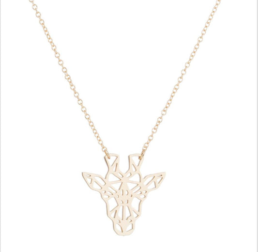 Hollow Giraffe Necklace Giraffe Geometric Animal Jewelry Pendant 19 Years Accessories Jewelry