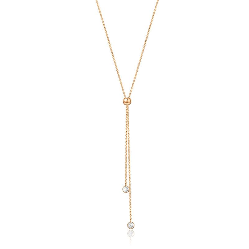 N7576 Exquisite Tassel Necklace Simple Y-shaped Shrinkable Necklace Small Fashion Fashion Clavicle Chain Female