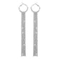 E1466 Exaggerated Long Rhinestone Tassel Earrings Women's Light Luxury Geometric Net Red Night Earrings