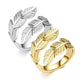 Fashion Feather Ring Open Titanium Steel Ring Angel Wings Hip Hop Stainless Steel Ring Jewelry