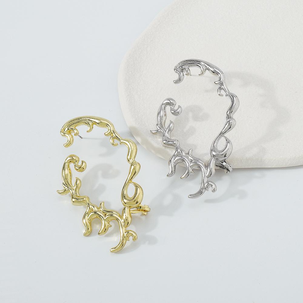E1299 Earrings Frosty Creative Design Earrings Simple Metal Geometric Fashion Earrings