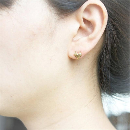 Simple Animal Fox Head Stud Earrings Personality Fashion Women Earrings Jewelry