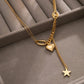 Jewelry Multi-element Peach Heart Star Pendant Necklace Female Simple Versatile Pig Nose Buckle Chain Necklace