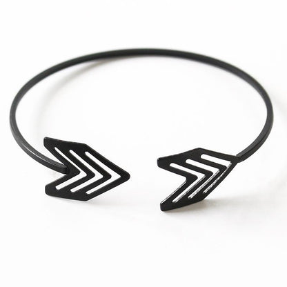 ins hollow arrow bracelet unisex retro fashion metal geometric opening bracelet girlfriend gift