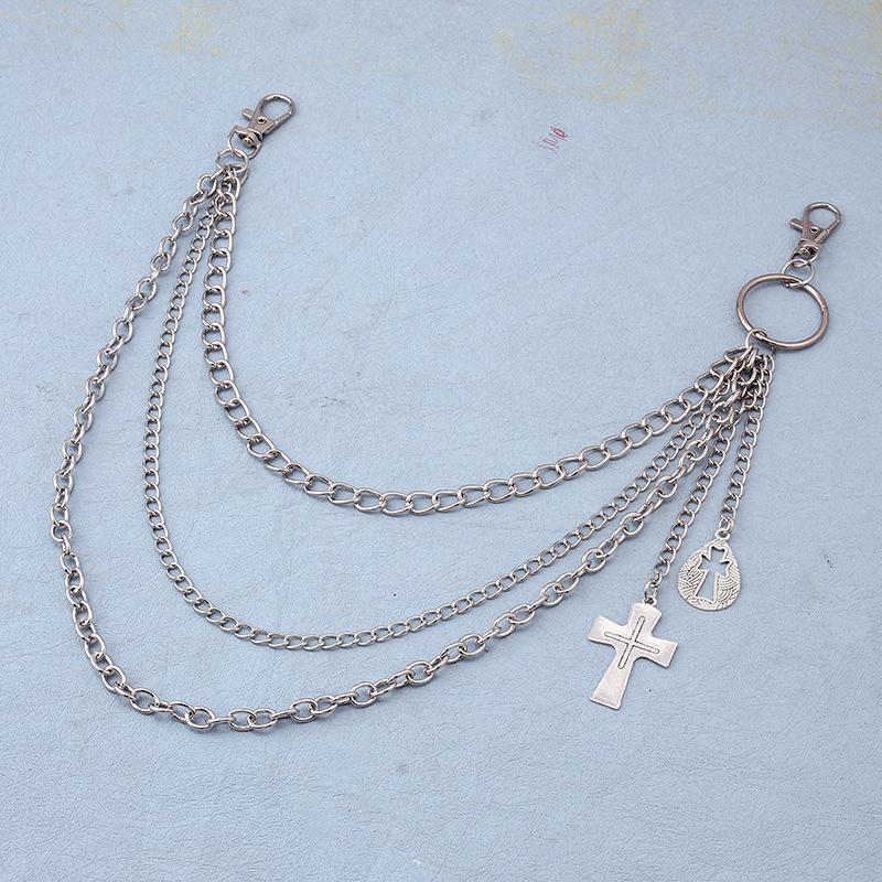 Jewelry geometric multi-layer chain hollow cross pants chain ins hip-hop with skirt waist chain