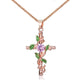 Necklace Creative Leaf Wrapping Cross Pendant Women's Diamond Necklace Accessories
