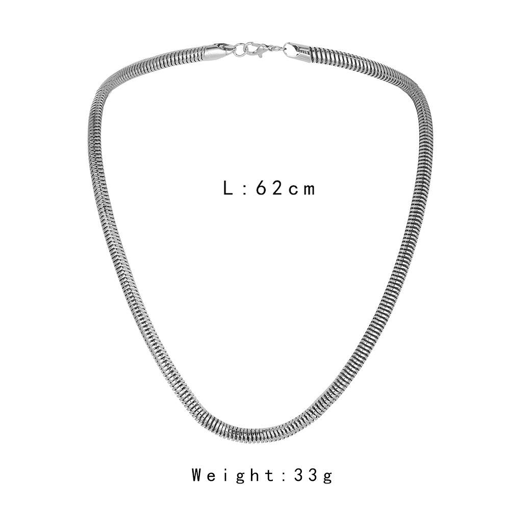 Fashion Simple Temperament Street Party Round Snake Chain Necklace Men's Chain