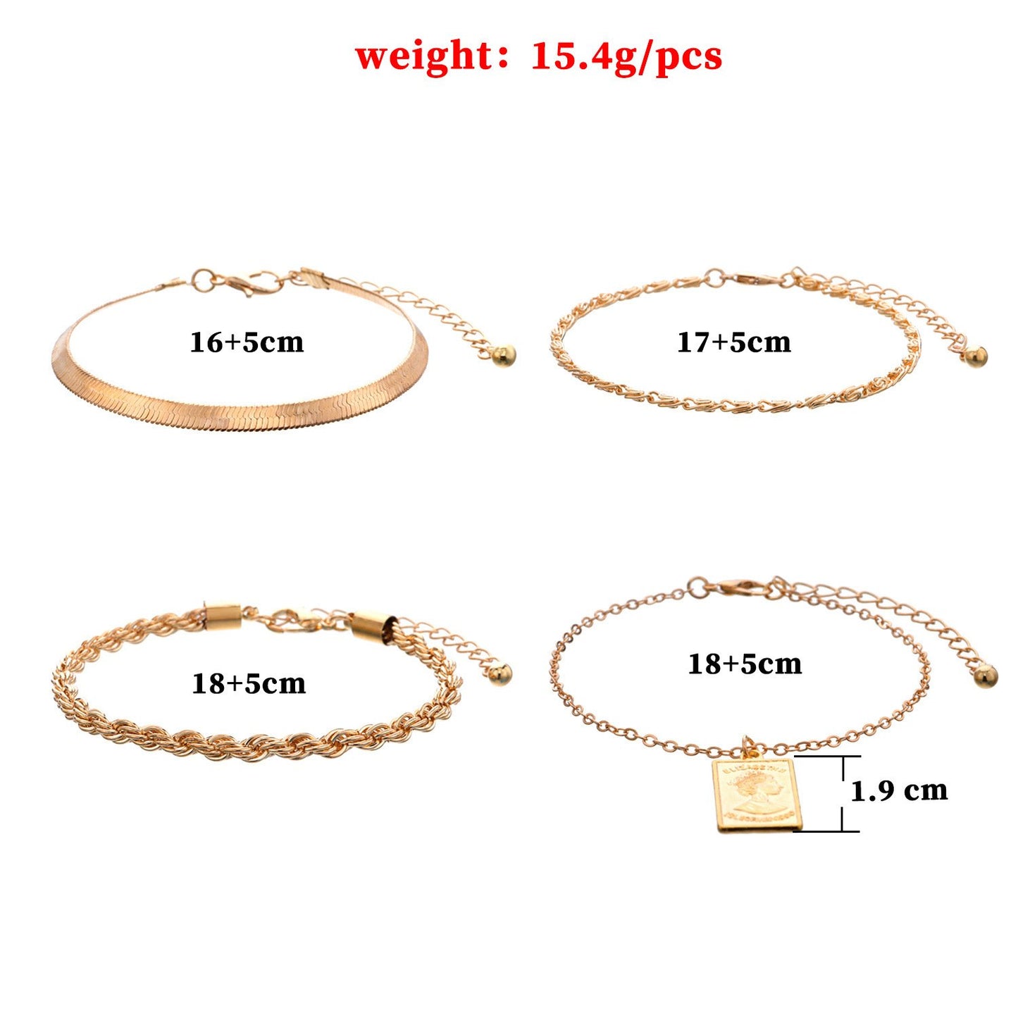 Jewelry fashion beauty avatar tag bracelet female punk personality retro bracelet jewelry set