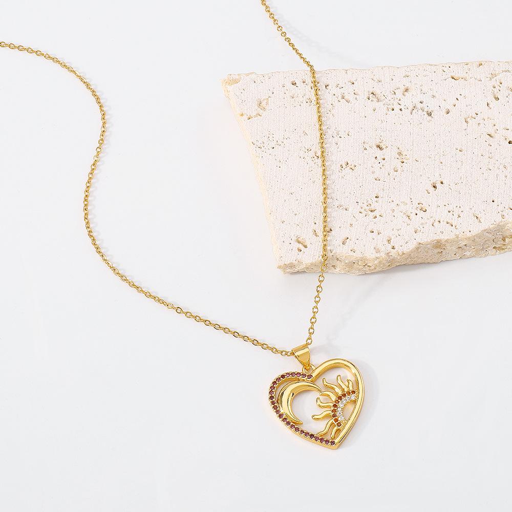 ZN161TikTok Light Luxury Geometric Niche Love Necklace Hollow Micro-inlaid Irregular Necklace