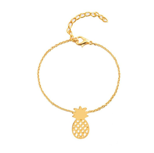 Pop Bracelet Cute Hollow Pineapple Bracelet Alloy Pendant Fruit Bracelet Anklet