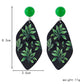 Ins black bottom green plant contrast color graffiti earrings niche personality temperament acrylic ear jewelry