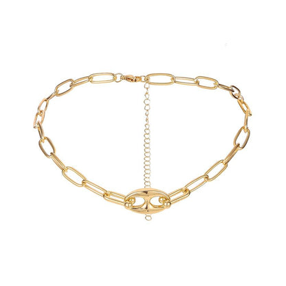 Dongdaemun necklace ins simple cold metal clavicle chain niche design sense versatile necklace