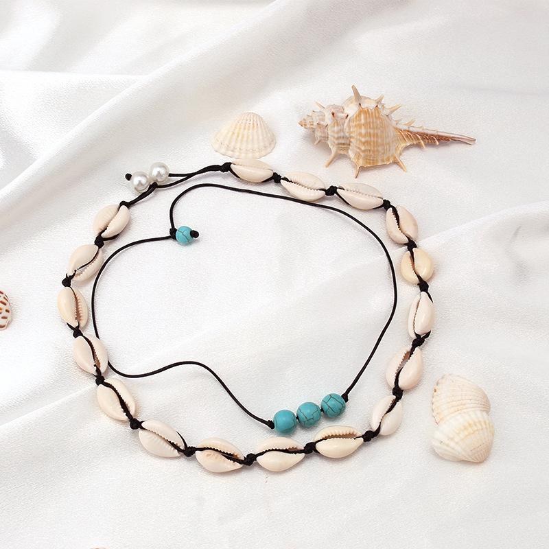 Creative Natural Handwoven Shell Necklace Fashion Simple Ethnic Beach Clavicle Chain Popular Jewelry