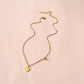 Fashionable stainless steel gold-plated pendant simple round plate LOVE letter pendant all-match small ball necklace
