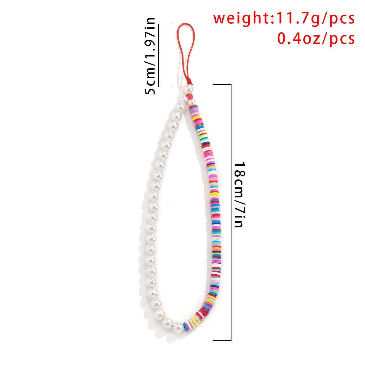Jewelry simple imitation pearl soft pottery color mobile phone chain femininity color matching beaded mobile phone pendant