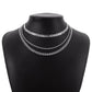 1675 Retro Stacked Hip-Hop Multilayer Necklace Exaggerated Metal Sweet Cool Street Shot Geometric Rhinestone Necklace