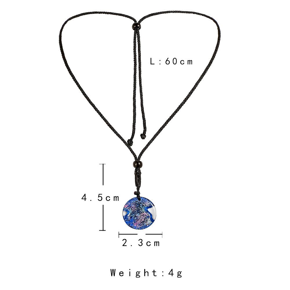 ETSY handmade creative terraced landscape round crystal pendant fashion island coral seascape resin necklace