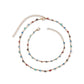 Fashion Women Bohemian Summer Peach Heart Eyes of Youth Short Clavicle Chain Bracelet Necklace Set