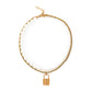 Retro multi-layer baroque pearl necklace female fashion temperament lock head stacked sweater chain personality collarbone chain