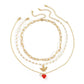 Three-piece set of angel love necklace set light luxury trend net red temperament stacked multi-layer necklace