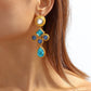 1192 Exaggerated Middle Age Geometric Earrings Fashion Irregular Cross Rhinestone Palace Earrings