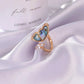 Dream seashell wing ring ins color butterfly ring temperament micro-inlaid zircon open ring