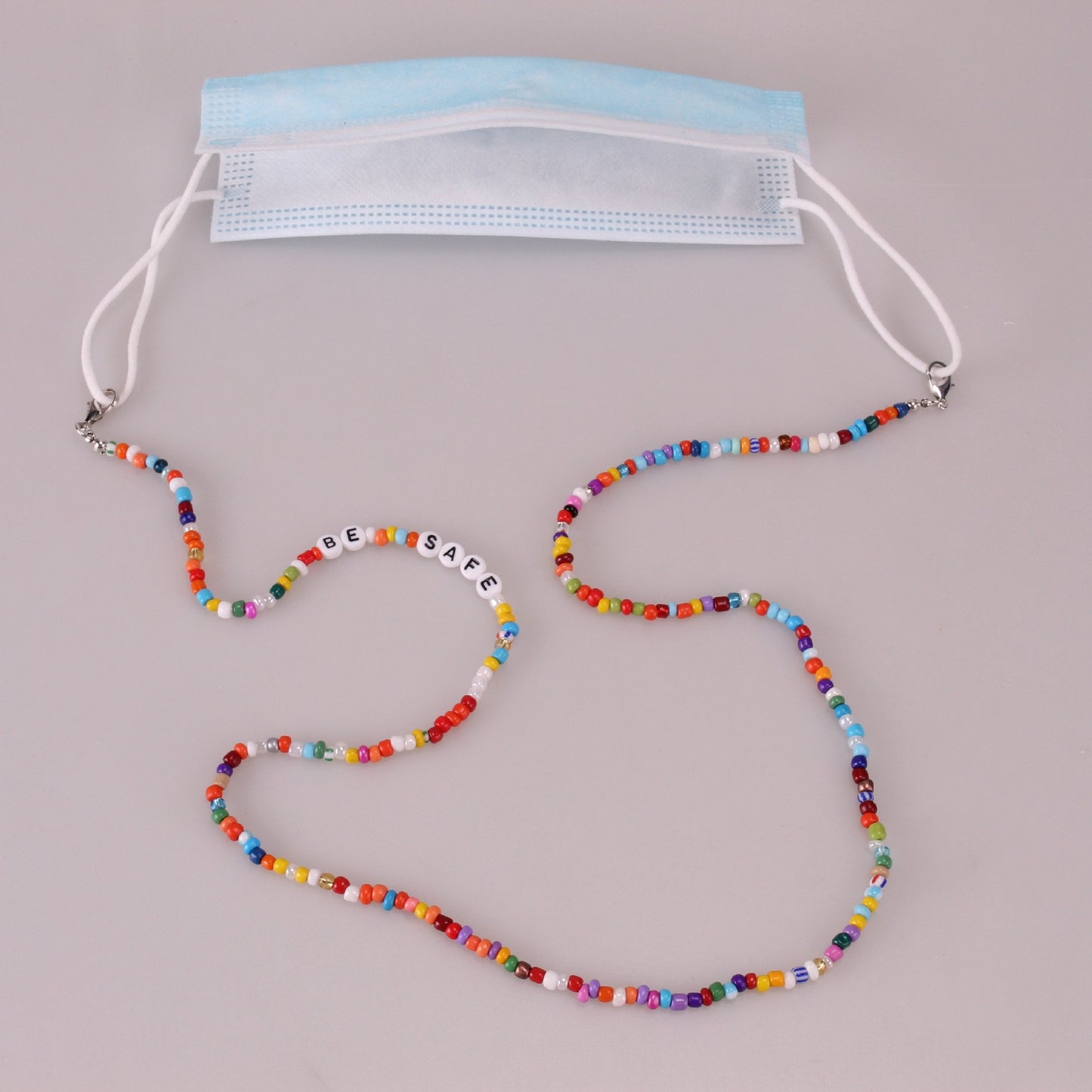 Trendy Colorful Beaded Alphabet Mask Chain Glasses Rope Sunglasses Anti-lost Rope