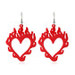 Exaggerated creative acrylic flame earrings retro personality hip-hop red love earrings