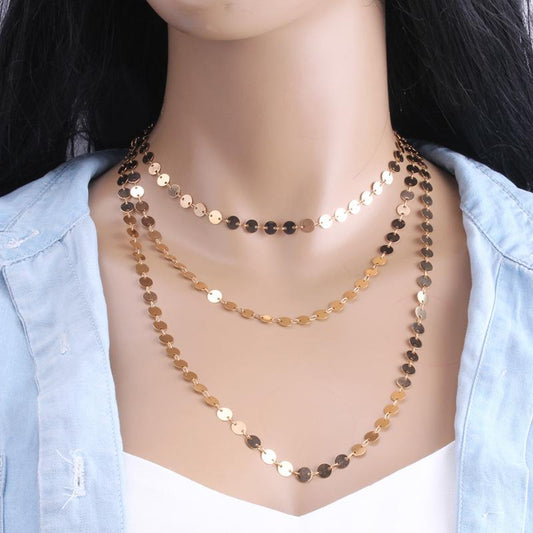 Design sense multi-layer necklace female trend ins hip-hop clavicle chain light luxury niche fashion retro accessories