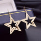 Fashion Double Hollow Frosted Star Earrings OL Star Ear Jewelry