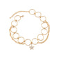 Jewelry Personality Creative Hollow Ring Chain Necklace Female Simple Diamond Pentagram Pendant Necklace