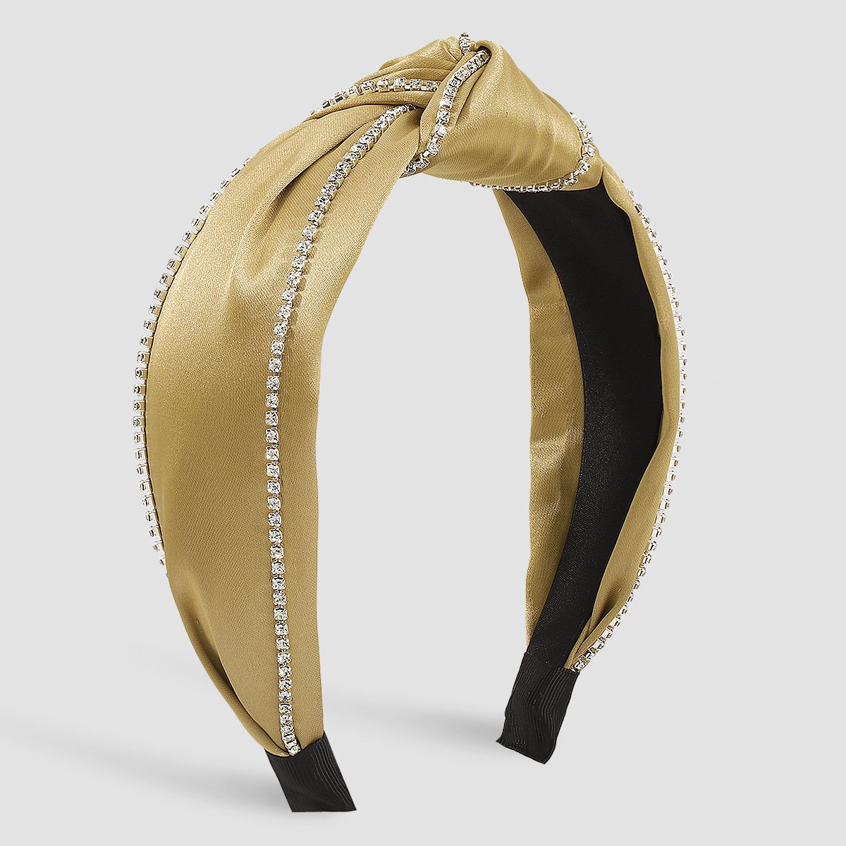 F517 Light luxury personalized claw chain rhinestone personalized headband women's velvet pure color knotted elegant retro headband
