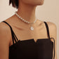 Jewelry ins mix and match shell bead beaded necklace round white mother-of-pearl pendant necklace female Choker