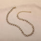 Trendy sweet simple circle zircon pearl necklace bracelet simple clavicle chain bracelet jewelry