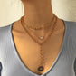 N8872 Multi-layered Necklace Octagram Butterfly Micro-inlaid Necklace Retro Exaggerated Chain Personality Necklace